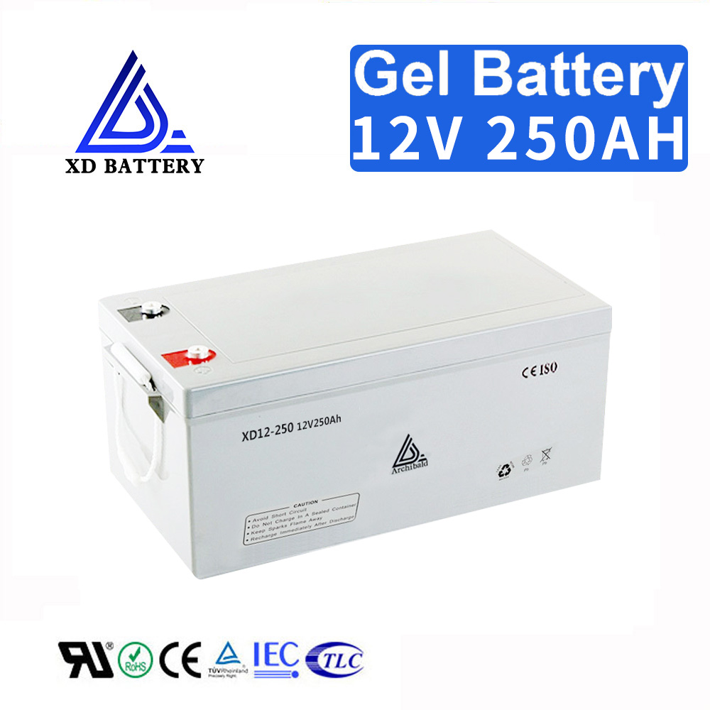 China Manufacture 12V 250Ah Custom LOGO Deep Cycle Solar Gel Battery