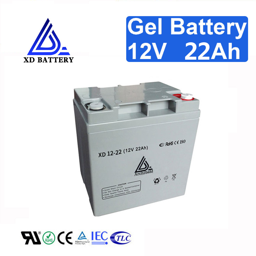 Rechargeable 12V 22AH Solar Gel Battery Lithium Deep Cycle Battery