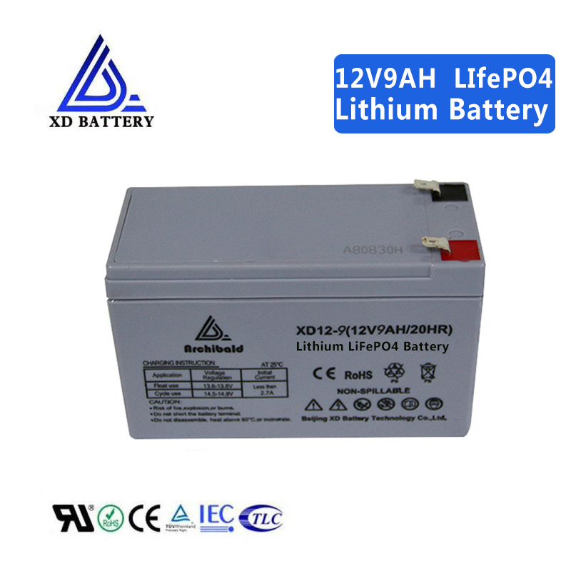 12V 9AH Lithium iron Phosphate LiFePO4 Battery Pack  Long Life Deep Cycle