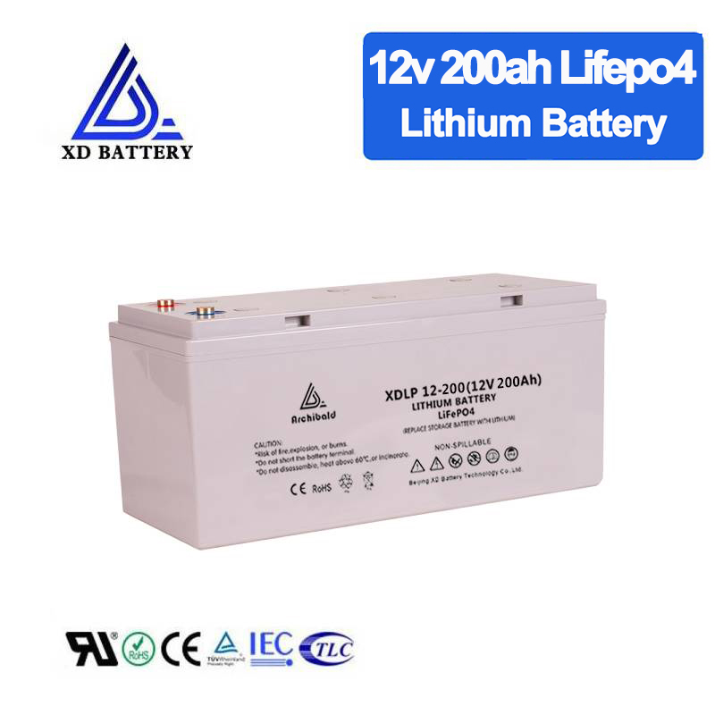 12v 200AH Lithium Lifepo4 Battery More than 3000 cycles Maintenance Free