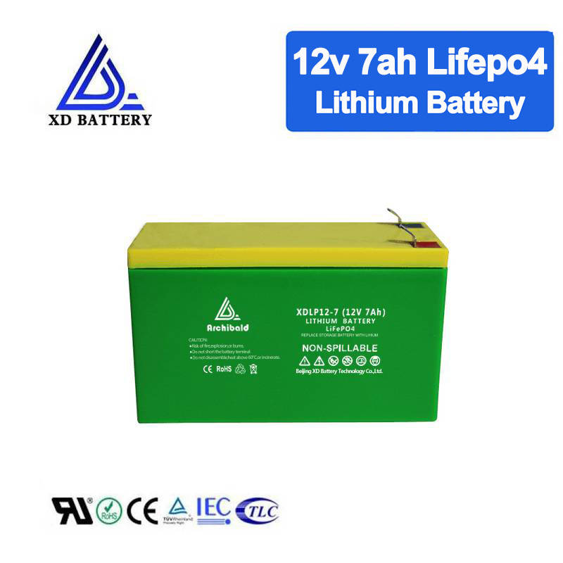 12V 7AH Lithium LiFePO4 Battery Pack Maintenance Free Deep Cycle