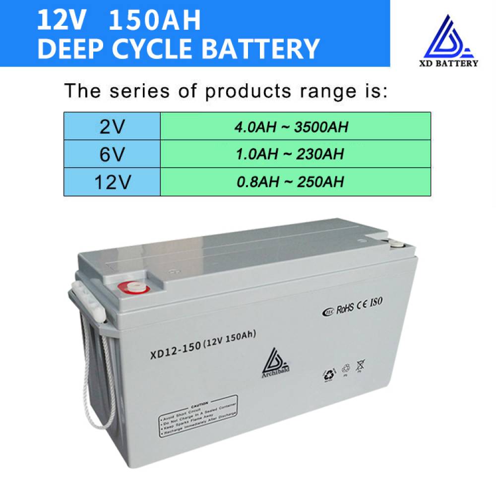 Lead Acid 12V 150AH UPS Battery Deep Cycle Solar Battery Good Sealing