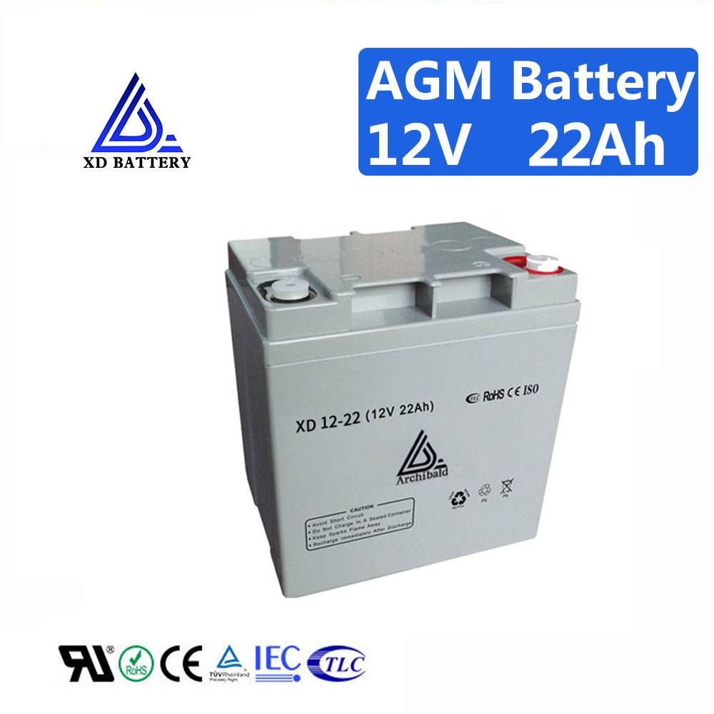 Rechargeable 12V 22AH Solar Lead Acid Battery Lithium Deep Cycle Battery