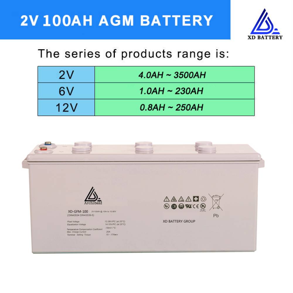 China Supplier Solar Gel Lead Acid 2V 100AH VRLA Battery Weight