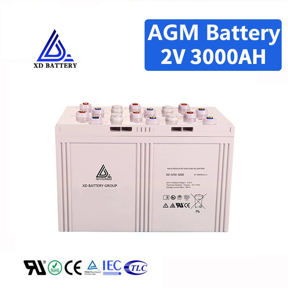 China Factory VRLA Lead Acid 2V 3000AH Gel Battery