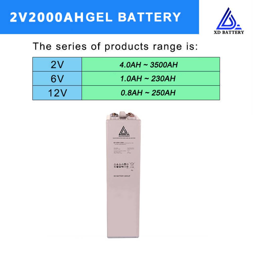 Solar Gel Batteries Lead Acid 2V 2000AH Battery Price China Supplier