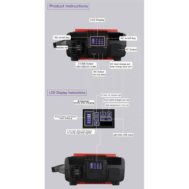 Safe Convenient Sine Wave Portable Solar Energy Generator HP300B