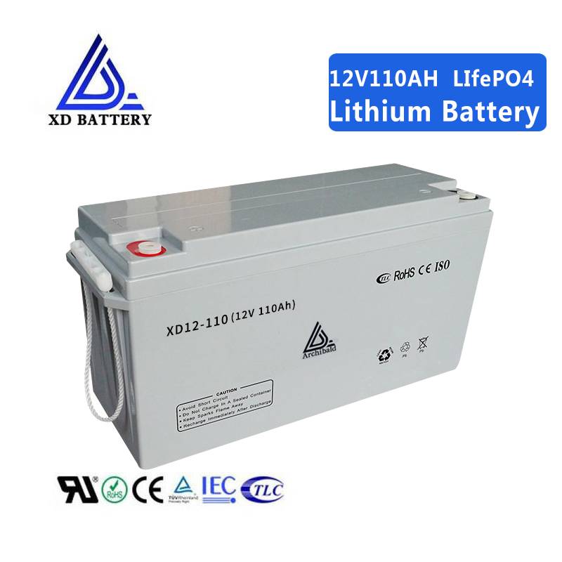 12V 110AH  Lithium Lifepo4 Solar Battery Long Life Rechargeable