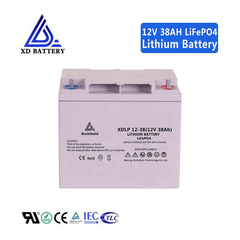12V 38AH Lithium Lifepo4 Battery Rechargeable Long Life Storage