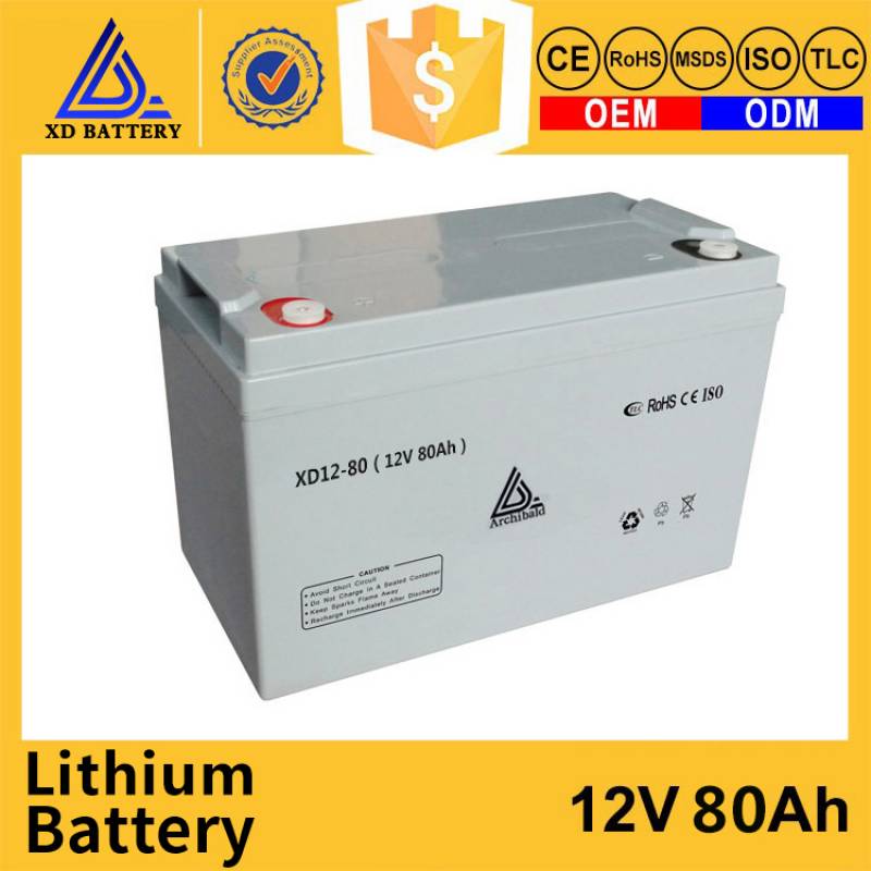 12V 80AH Lithium Lifepo4 Solar Battery Rechargeable Deep Cycle