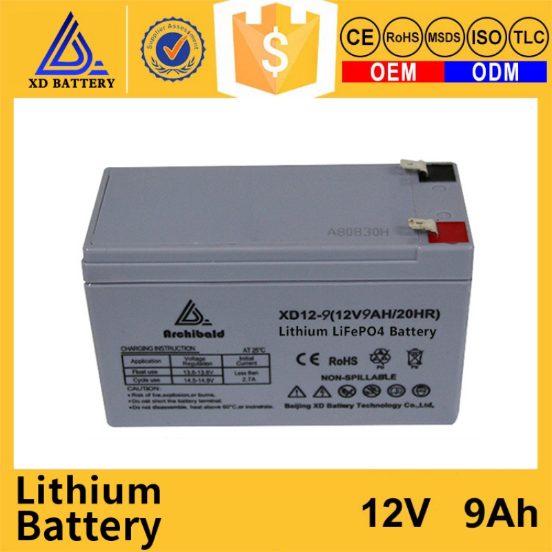 12V 9AH Lithium iron Phosphate LiFePO4 Battery Pack  Long Life Deep Cycle